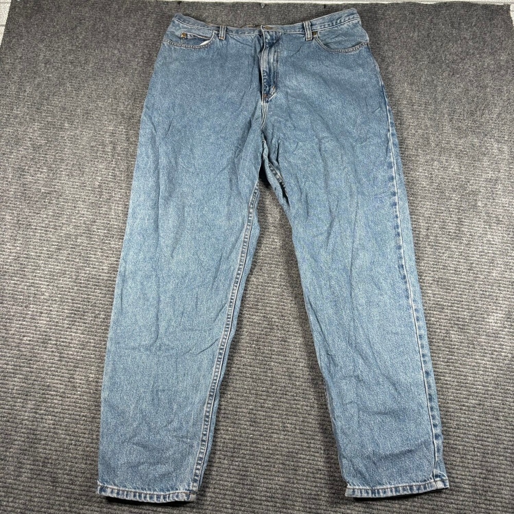 Vtg Eddie Bauer Jeans Mens 36x29 Blue Excellent Relaxed Fit Tapered Leg Denim